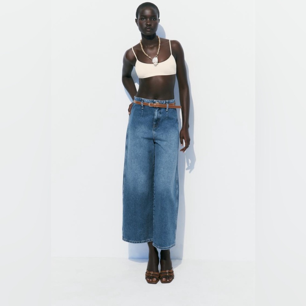 ZARA High Rise Cropped Jeans size 10 - Picture 6 of 12